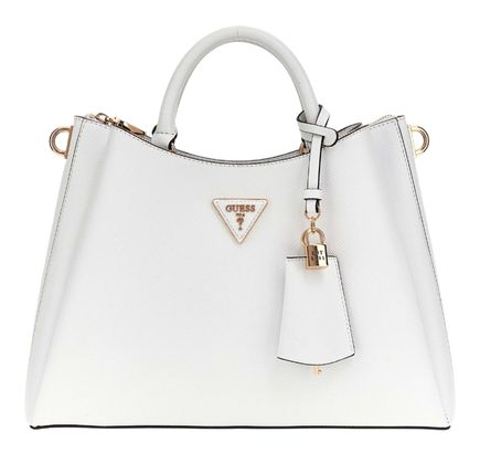GUESS Eco Gloriana Girlfriend Satchel Bag White