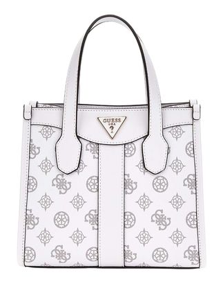 GUESS Silvana 2 Compartment Mini Tote XS White Logo
