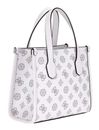 GUESS Silvana 2 Compartment Mini Tote XS White Logo