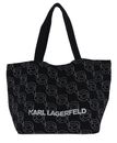 KARL LAGERFELD Ikon Nft Shopper Blk - White Ikon Outline AOP