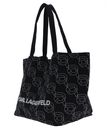 KARL LAGERFELD Ikon Nft Shopper Blk - White Ikon Outline AOP