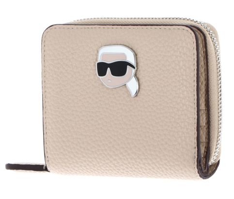 KARL LAGERFELD Ikon Pebble Bifold Wallet M Trench Beige