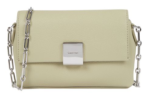 Calvin Klein CK Plaque Crossbody Bag w / Chain Eucalyptus