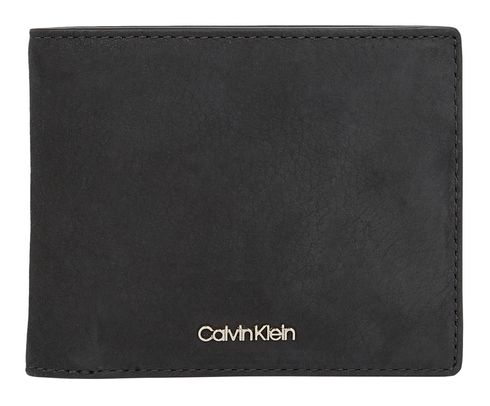 Calvin Klein CK Refined Bifold 5CC W / Coin Nubuk Black Nubuk