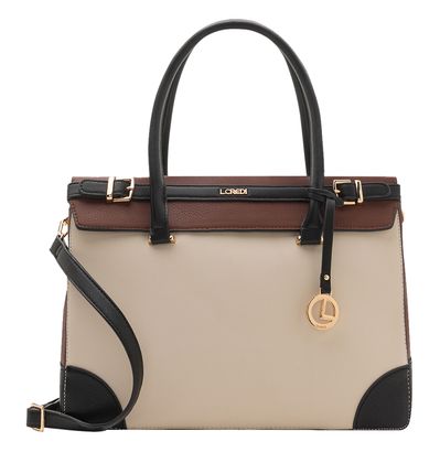 L.CREDI Olivette Handle Bag Cream Multi
