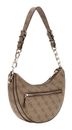 GUESS Orlina Logo Top Zip Shoulder Bag Latte Logo / Brown
