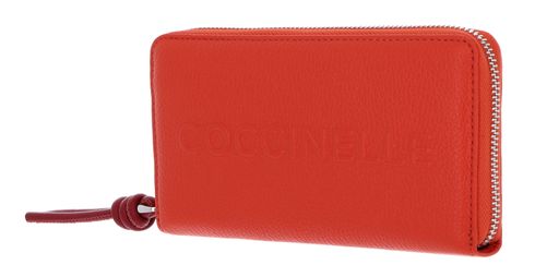 COCCINELLE Metallic Soft Wallet Grained Leather Gazpacho / Sangria