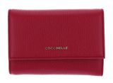 COCCINELLE Metallic Soft Wallet Grainy Leather Sangria COCCINELLE Metallic Soft Wallet Grainy Leather Sangria