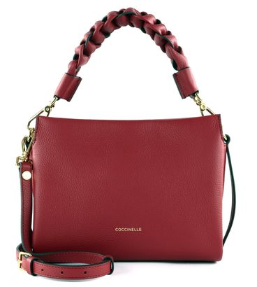 COCCINELLE Boheme Grana Double Crossbody Double Grainy Leather Sangria / Skin
