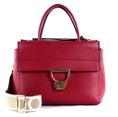 COCCINELLE Arlettis Signature Handbag Grained Leather Sangria