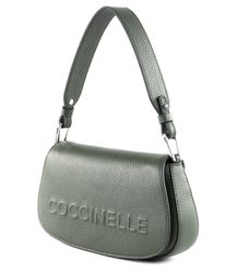 Sac à Main Coccinelle Myrtha Maxi Log Mini Crossbody - Cuir Vert Alga - Neuf Avec étiquettes