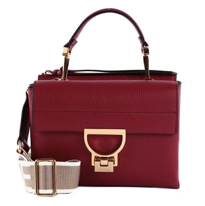 COCCINELLE Arlettis Signature Handbag Grained Leather Sangria