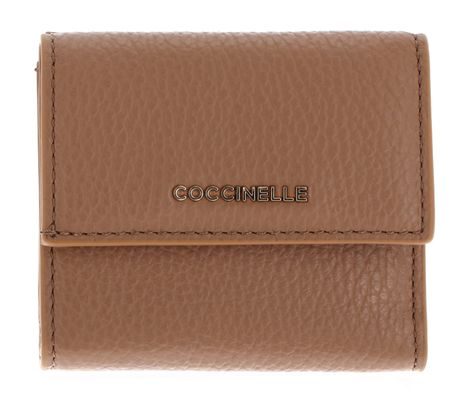財布・小物その他 COCCINELLE Woman Wallet Gold E2MW511B801 J70 Leather wallet with gold logo in orange colour brand