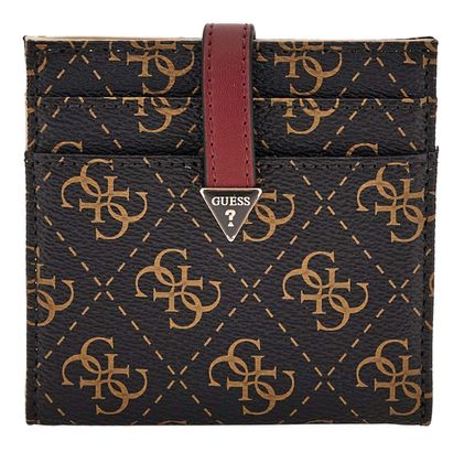 GUESS Laurel SLG Tab Card Case Brown Logo