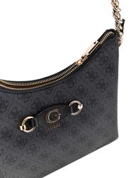 GUESS Izzy Top Zip Shoulder Bag Coal Logo | Buy bags, purses