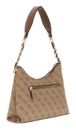 GUESS Izzy Top Zip Shoulder Bag Latte Logo / Brown
