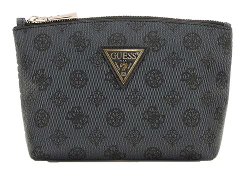 GUESS Wilder Large Top Zip Cosmetic Bag Charcoal