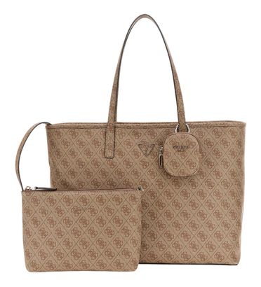 GUESS Power Play Large Tech Tote Latte Logo