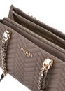 GUESS Anning Shoulder Satchel Bag Dark Taupe
