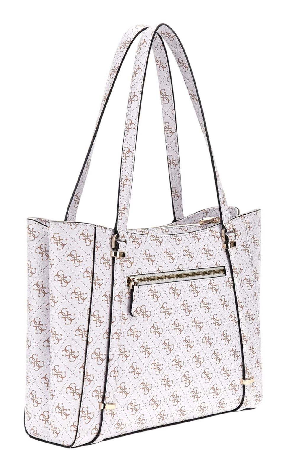 Sac à Main GUESS Eco Erica - Compartiments Multiples, Bandoulière Réglable, Couleur Mocha Logo