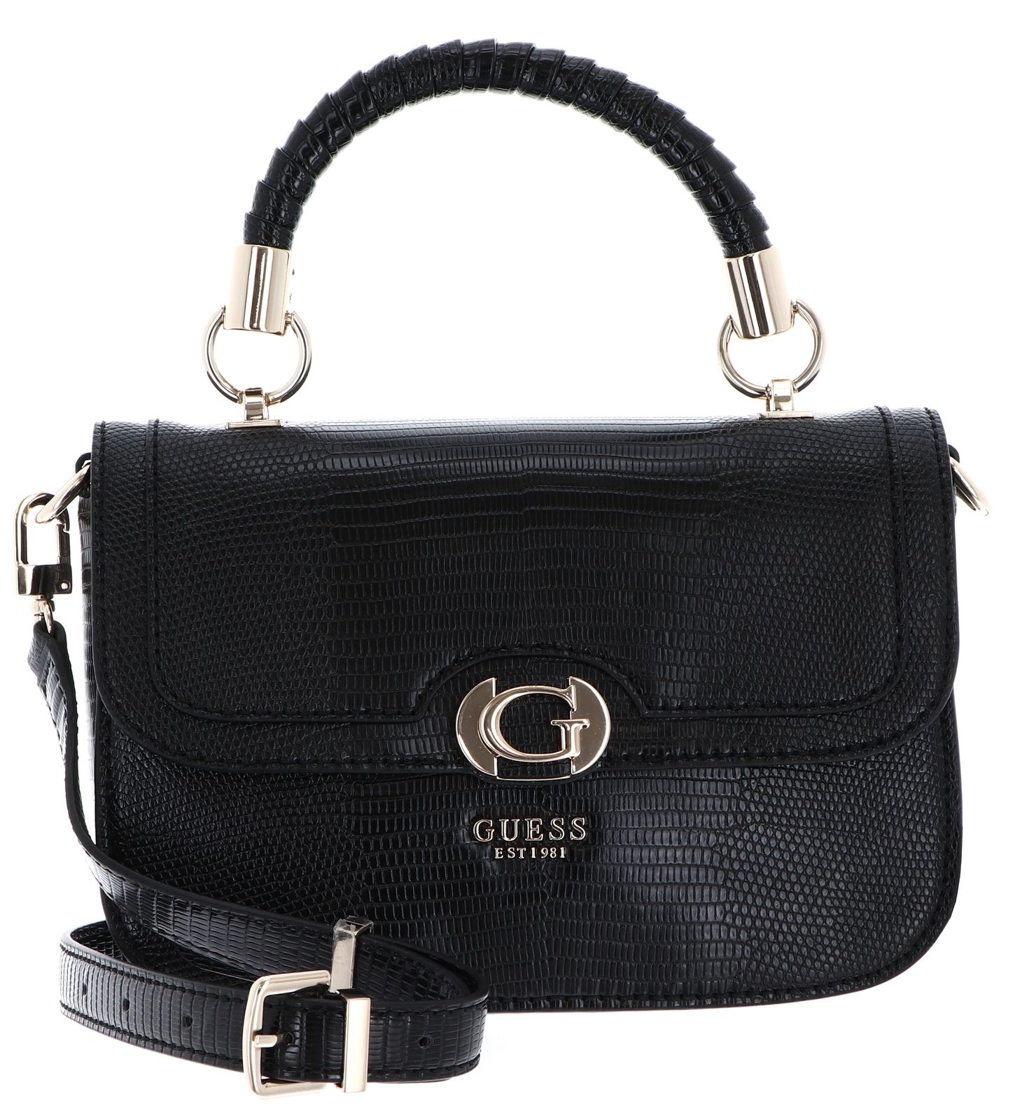 GUESS Orlina Top Handle Flap Bag Black