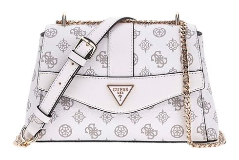 GUESS Dorys Convertible Xbody Flap Bag White Logo