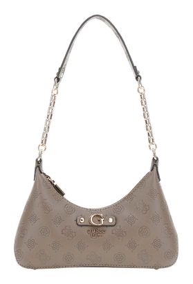 GUESS Gerty Top Zip Shoulder Bag Dark Taupe
