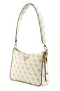GUESS Eco Erica Top Zip Shoulder Bag Cream Logo