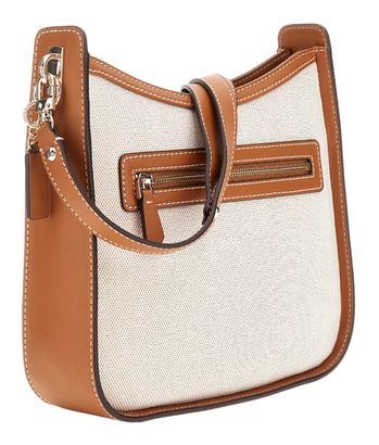 Sac à épaule GUESS Sebina Bucket - Couleur Natural/Orange, Neuf Avec étiquettes, 62% Coton, Femme