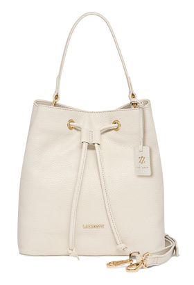 Lazarotti Bologna Leather Bucket Bag Cream White