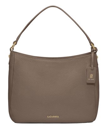 Lazarotti Bologna Leather Hobo Taupe