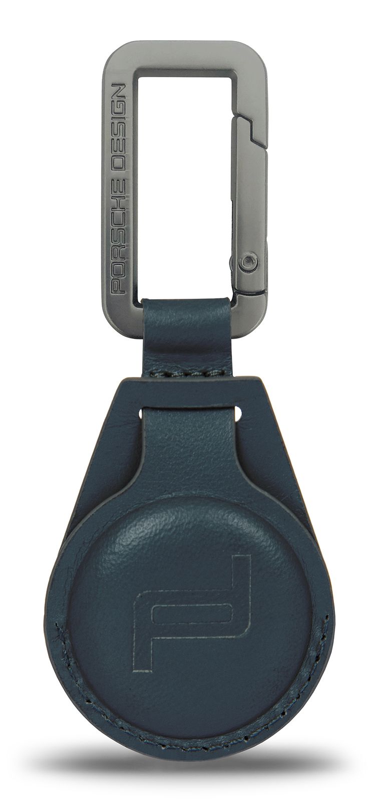 Porsche Crest Leather Key Fob - Genuine OEM Keychain In Blue