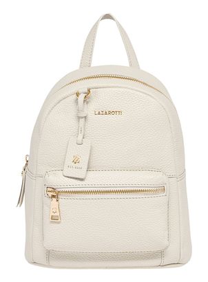 Lazarotti Bologna Leather Backpack S Creme White