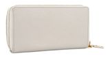 Lazarotti Bologna Leather Double Zip Around Wallet Creme White