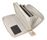 Lazarotti Bologna Leather Double Zip Around Wallet Creme White