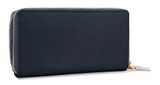 Lazarotti Bologna Leather Double Zip Around Wallet Navy
