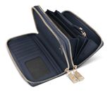 Lazarotti Bologna Leather Double Zip Around Wallet Navy