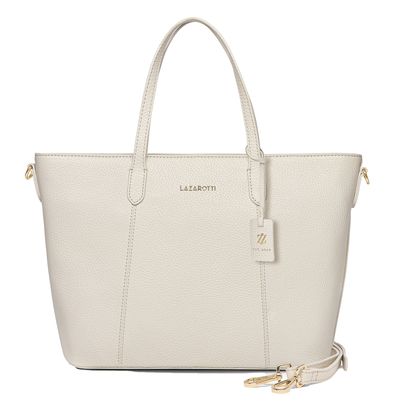 Lazarotti Bologna Leather City Shopper Creme White