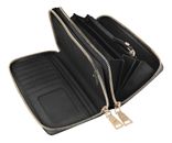 Lazarotti Bologna Leather Double Zip Around Wallet Black