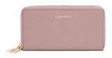 Lazarotti Bologna Leather Double Zip Around Wallet Rose