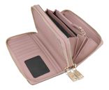 Lazarotti Bologna Leather Double Zip Around Wallet Rose