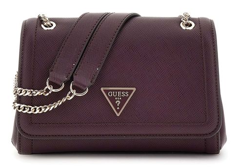 GUESS Noelle Covertible Xbody Flap Bag Aubergine