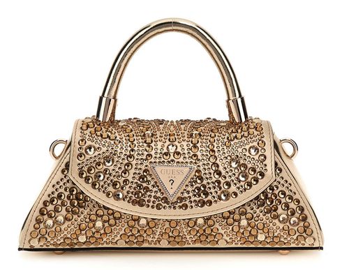 GUESS Beauvoir Top Handle Flap Bag Gold