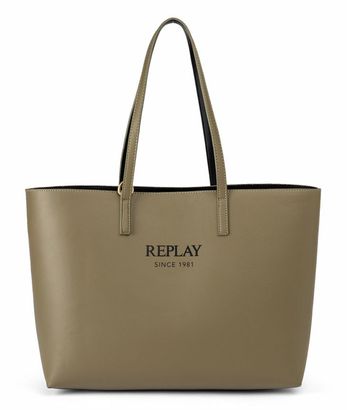 REPLAY Shoulder Bag Dusty Olive + Black