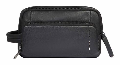 PIQUADRO Cronus Leather Toiletry Bag Black