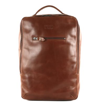 BUCKLE & SEAM Leon Dots Leather Backpack Cognac