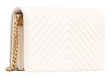 PINKO Love Click Classic Sheep Nappa Chevron M White - Antique Gold