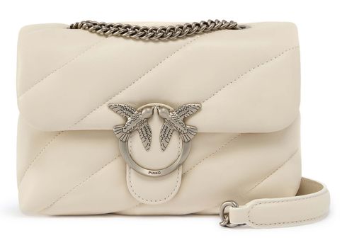 PINKO Love Puff Mini CL Sheep Nappa S White - Old Silver