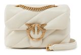 PINKO Love Puff Mini CL Sheep Nappa S White - Antique Gold
