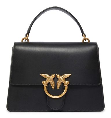 PINKO Love One Top Handle Classic Light M Black - Antique Gold